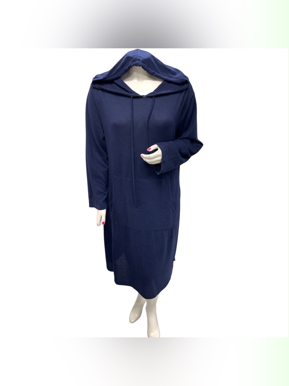 Relaxed Hooded Navy Cover-Up Dress Size 2X